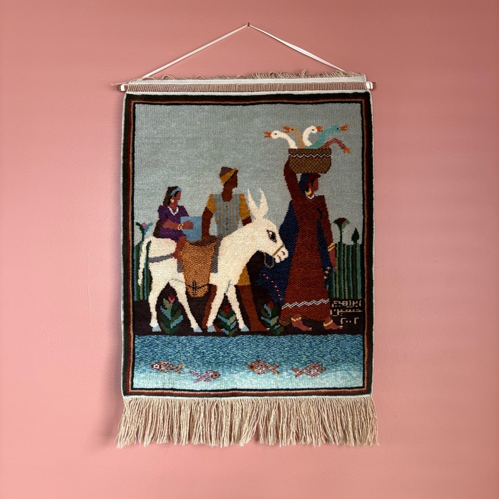 Handmade Hanging Egyptian Folk Tapestry